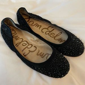 Black Sparkle Flats